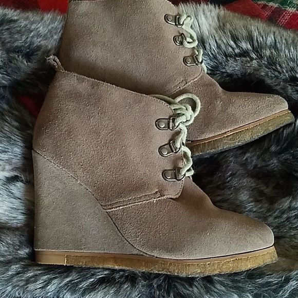 Steve Madden Suede Wedge Booties - Picture 1 of 8